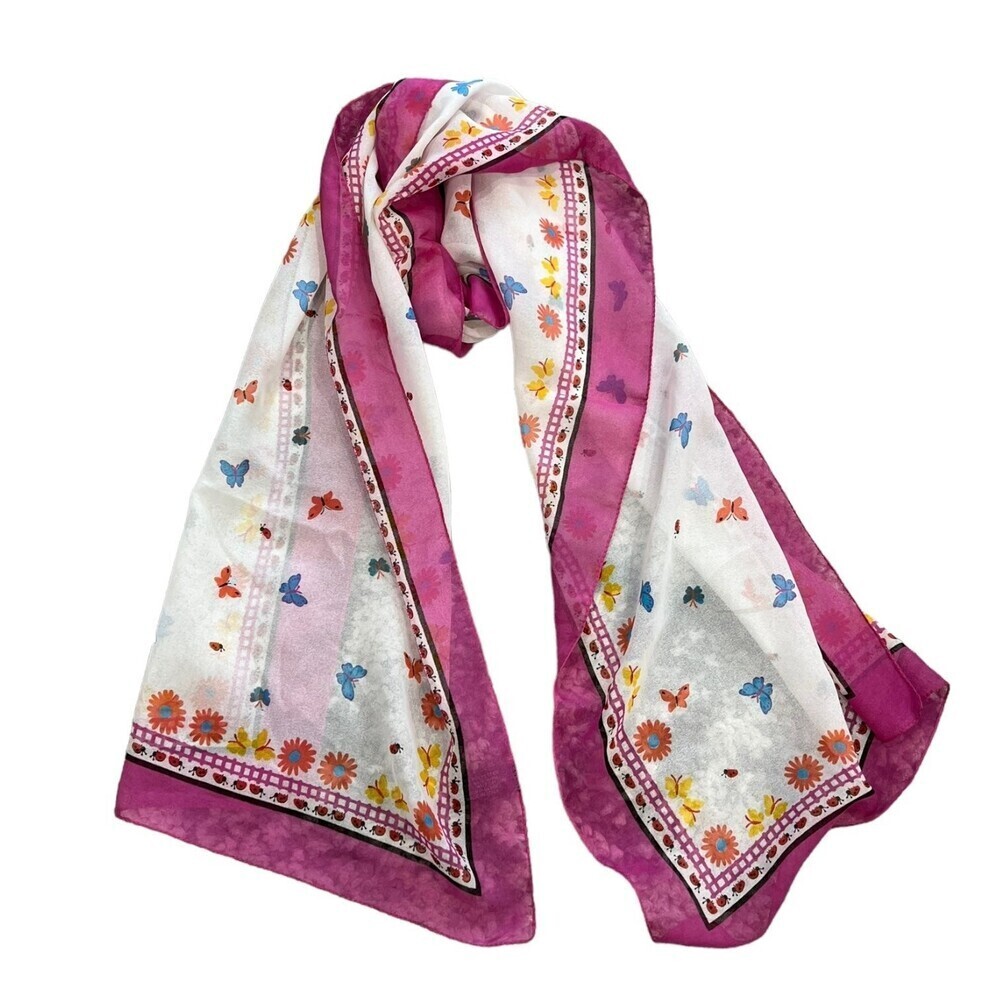 Cejon Accessories Pink Butterfly Print Scarf